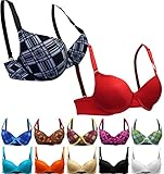 Enimay Women's 6 Pack Padded Push Up Bra C-Cup D-Cup Removable Adjustable Strap
