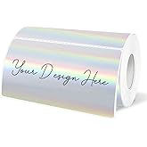2x4 Inch Holographic Thermal Labels, Silver Direct Thermal Stickers Label, Self-Adhesive Glitter Thermals Printer Sticker Labels, Perforation Line Design- 200Pcs/ 1 Roll