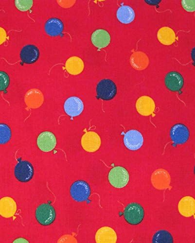 Set of 3 FAT QUARTERS ~ BALLONS ON RED ~ 100% COTTON FABRIC ~ Quilt Fabric ~ CRAFTS ~ SEWING
