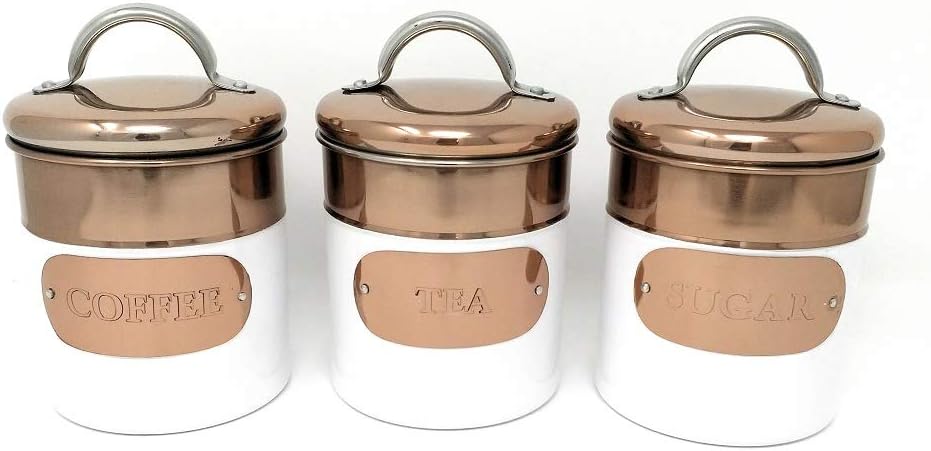 copper kitchen tea coffee sugar