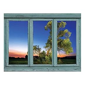 Wall26 - A Single Tree is Highlighted in a Field just After Sunset - Wall Mural, Removable Sticker, Home Decor - 24x32 inches