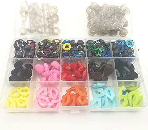 Crafts Supplies Plastic Safety Eyes Doll Velet Nose Color Mouth for Dolls Making for Dolls Making Accessories, 140pcs