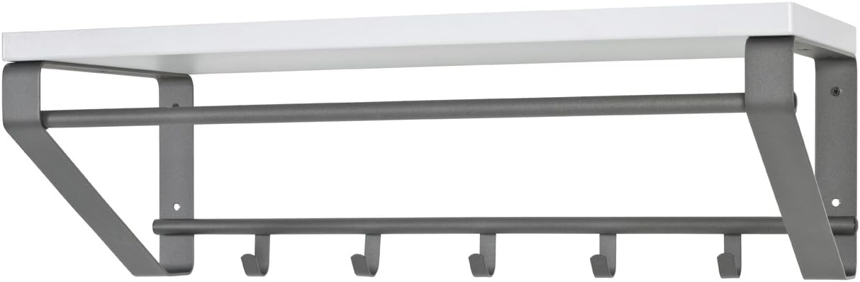 Haku Möbel 13845 armario de pared, metal, blanco antracita, 30 x 70 x 23 cm