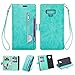SUPZY Galaxy Note 9 Wallet Case, [9 Card Slots] [Photo & Wallet Pocket] Multi-Function Premium PU Leather Magnetic Flip Shockproof Zipper Wallet Cover for Samsung Galaxy Note 9 (Mint)