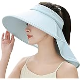 Sun Visor Hats for Women Wide Brim UPF 50+ UV Sun Protection Visor Hats Casual Adjustable Roll up Summer Beach Caps