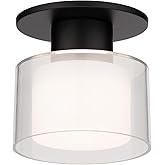 WAC Lighting Twist-N-Lite 5in LED Round Semi-Flush Mount with 5-CCT Selectable 10W 660 Lumens in Black