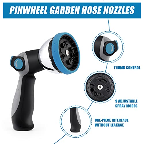 PinWheel Garden Hose Nozzles,Thumb Control Water Garden Hose Sprayer