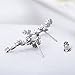 Ear Climber Earrings Flower Ear Crawler Earrings - S925 Sterling Silver Post Cubic Zirconia Ear Cuff Earrings Silver Tone