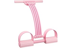 Multifunction Tension Rope, 8-Tube Elastic Exercise Bands Resistance with Handle & Pedal Non-Slip Full-Body Stretching Strap 