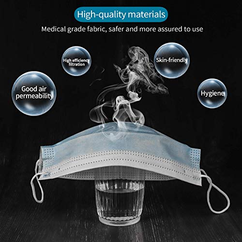 Disposable Face Masks, 3 Ply Face Masks with Elastic Earloop of 50 Pack