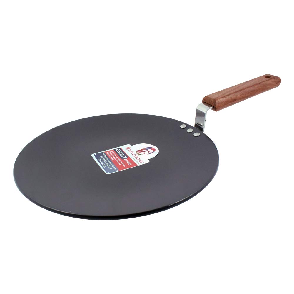 Wonder Chef 63152939 Ebony Roti Tawa 28cm, Aluminium