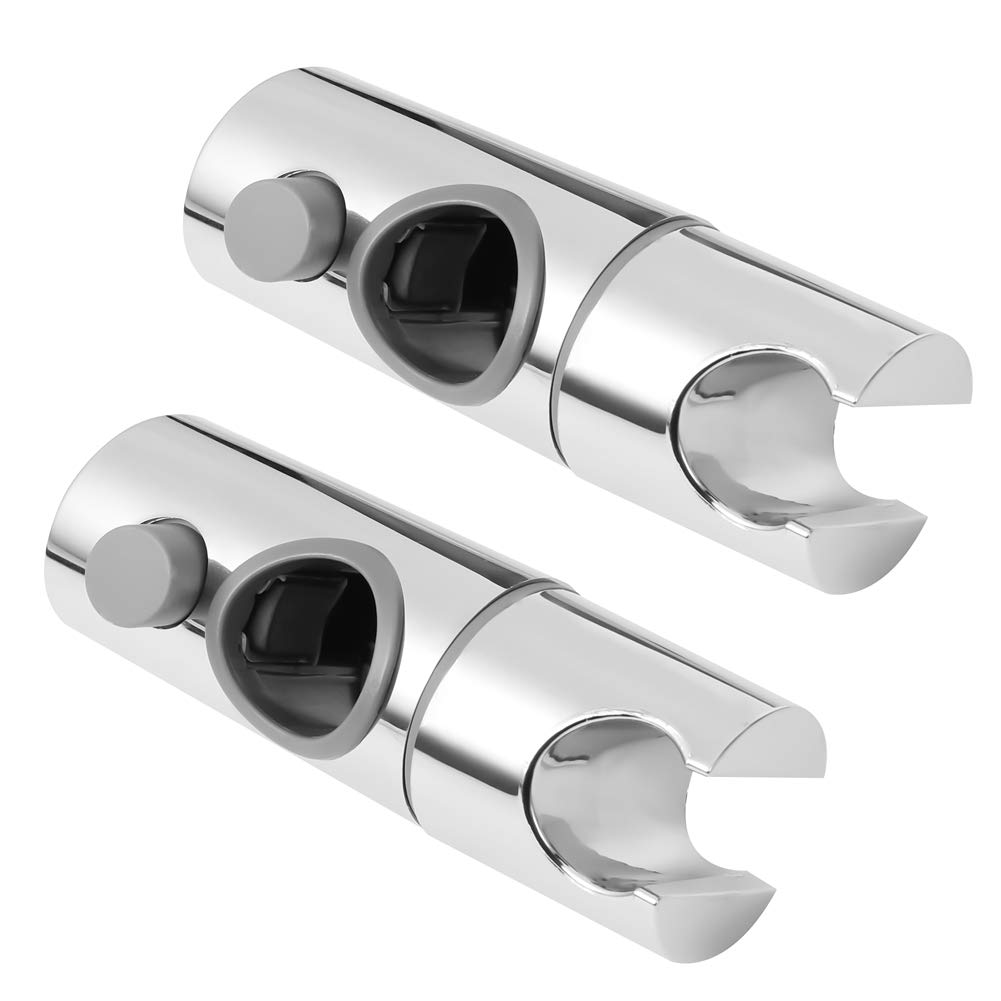 iufvbgxdh 2PCS Replacement Hand Shower Bracket for Slide Bar Adjustable Shower Rail Head Slider Clamp Holder Bracket 25MM, Chrome Plated