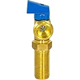 Eastman Brass Outlet Box Blue Handle Washing Machine Valve, 1/2 Inch MIP x 3/4 Inch MHT, Quarter Turn Ball Valve, Cold Water 