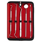 BeautyMe-Dental Hygiene Kit with Case-Professional Grade Dentist Tool Kit-Soft Steel Teeth Cleaning Set for White Teeth and Healthy Gum -Trtar Removal tools-Dental Mirror and Scaler by BeautyMe
