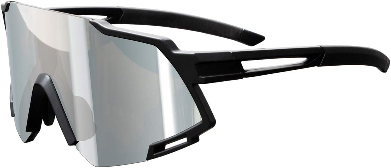 Polarized Sports Sunglasses, Mens Womens Cycling Glasses, Baseball Running Fishing Golf Driving Sunglasses with 3 Interchangeable Lenses