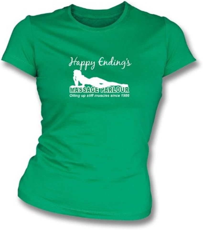 Happy Ending's Massage Parlour girls slimfit t-shirt, Color Kelly Green