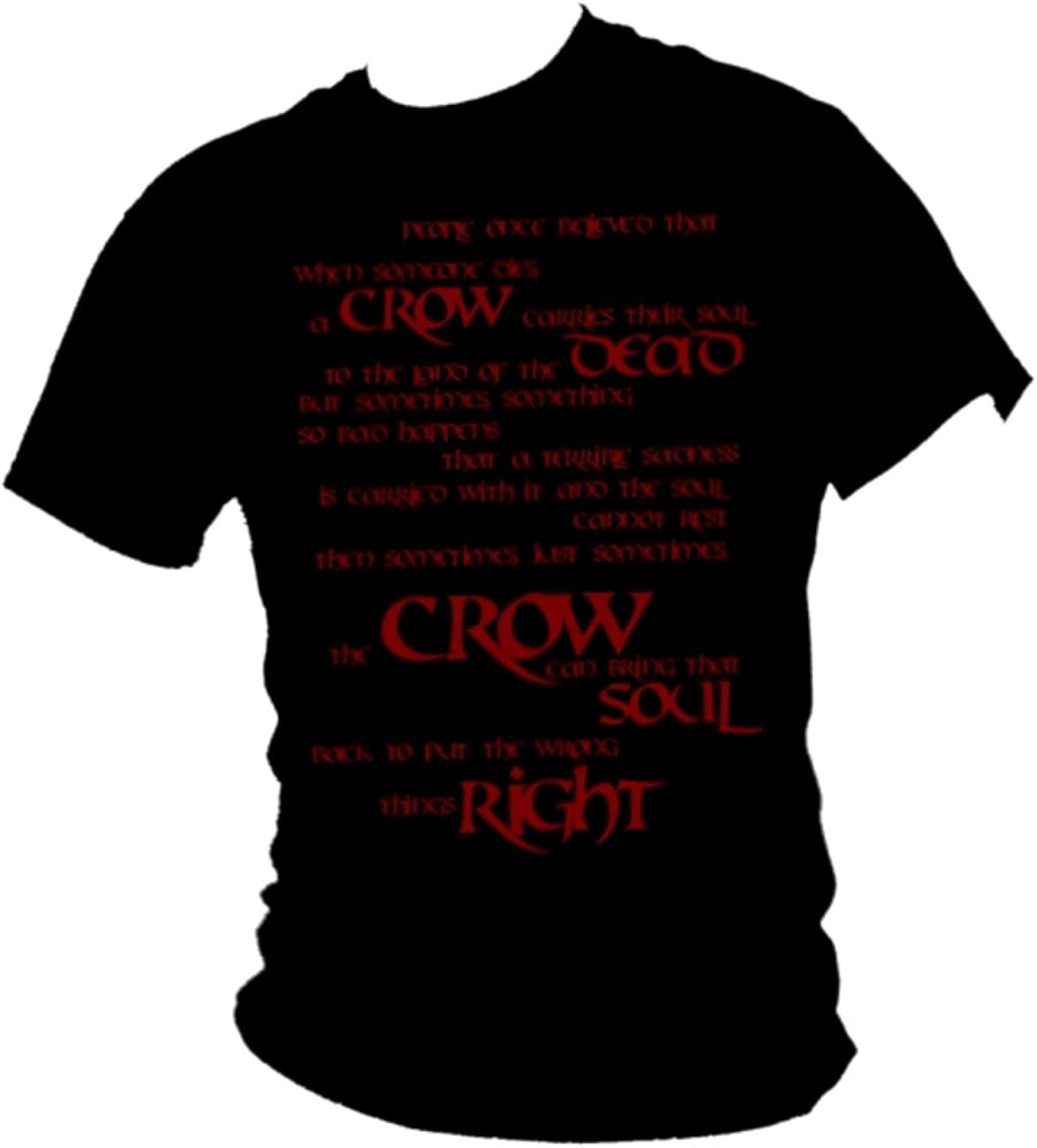 Brandon Lee The Crow Crow Carries The Soul Goth Film Quote Mens T Shirt Amazon Co Uk Clothing