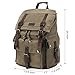 Kattee Men’s Leather Canvas Backpack Large School Bag Travel Rucksack Army Green