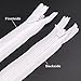 25pcs Nylon Invisible Zippers for Dresses, Skirts, Pillows, Sewing Craft (16 inch, White)