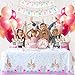 Unicorn Party Supplies Set - Birthday Decorations for Girls - Serves 16 - Magical Plates, Rainbow Straws, Cups, Banner, Cupcake Topper, Wrappers & Tableware kit - Pink items for Kids 1st Party Favors
