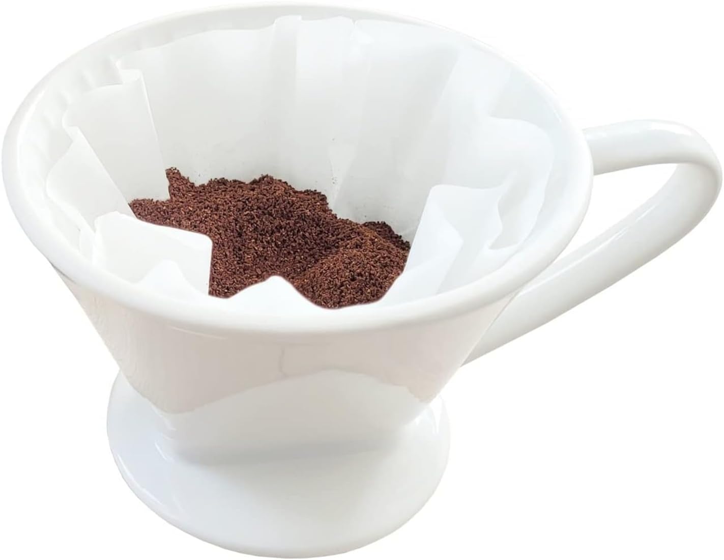 Coffee Filter Ceramic Filter Permanent Filter Size 4 for Filter Bags 1 x 4 1 Hole Reusable Approx. 765 g Weight for a Very Secure Stand