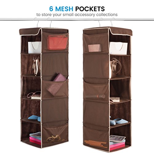 image for Zober 5 Shelf Hanging Closet Organizer Space Saver, Roomy Breathable H