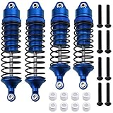 Hobbypark Aluminum Alloy Shock Absorber Assembled Full Metal Big Bore Shocks Front & Rear Replacement of 5862 for Traxxas 1/10 Slash 4x4 4WD Upgrade (4-Pack) (Navy Blue)