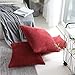 Home Brilliant 18x18 Pillow Cover Dark Red Plush Corduroy Pillow Cover Decoration Striped Velvet Throw Pillow for Couch Sofa Bed Living Room Bedroom, 18 x 18 Inch, Burgundy