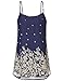 Lotusmile Women's Pleated Chiffon Layered Cami Front Pleat Cool Short Tank Tunic Dress (XX-L, Multicolor Blue)