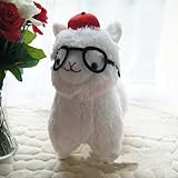Black Glasses Alpaca Stuffed Animal Dolls Plush Soft Baby Toy Arpakasso Alpacasso