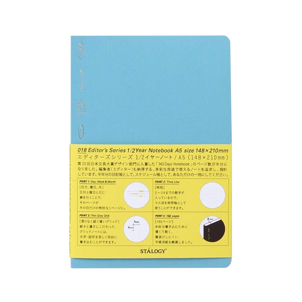 STALOGY 018 Editor's series, 1/2 year notebook (A5//Blue)