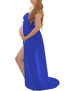 maternity strapless shoulder photoshoot dress