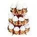 3- Tier Rose Gold Cardboard Cupcake Stand Dessert Stand Reusable Mini Cake Stand