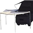 270 Car Awning, Pull-Out Roof Rack Vehicle Canopy, Folding Retractable Portable Car Awning Sun Shelter for Camping Trips, Left Side, Khaki