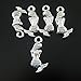 30PCs Antiqued Silver Mermaid's Back Charms Pendants for Jewelry Making
