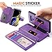 CORNMI Note 9 Wallet Case, Mirror 13 Card Holders Crossbody Wrist Strap kickstand Detachable Purse Leather Folio Zipper Pocket Flip protective Cover for N9 Purple