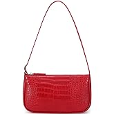 WSRYDJDL Small Purse for Women, Adjustable Shoulder Bags Crocodile Pattern Clutch Purse with Zipper Closure Retro