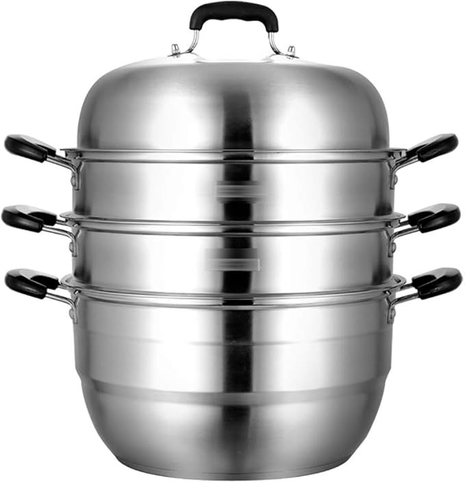 Household largecapacity steamer, thick 304 stainless steel soup pot, heightened lid