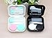 2PCS Portable Cute Pocket Mini Contact Lens Case Travel Kit Mirror Container(Black + White)