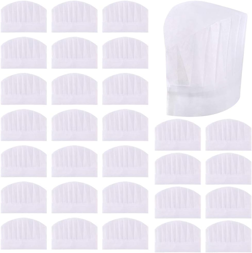 Sntieecr 30 Pack 8 Inch Kids White Paper Chef Hats, Adjustable Chef Toques Kitchen Chef Caps for Cooking, Baking, Party Favors, Home Kitchen, School and Restaurant: Home & Kitchen