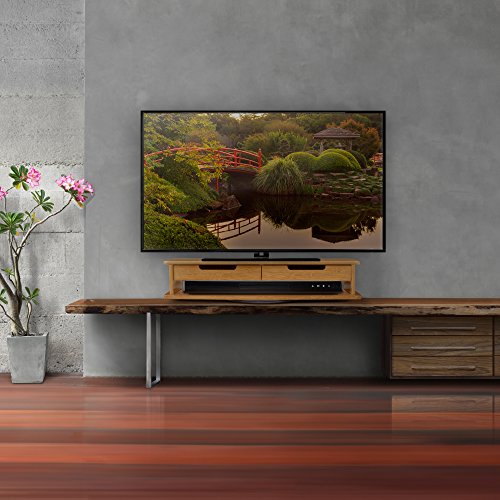 Prosumer's Choice Bamboo Swivel TV/Monitor Stand with Removable Base and Dual Pull-out Drawers – Extra Long 30” - Thumbnail 2