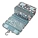 Hanging Travel Toiletry Bag, Waterproof Nylon Makeup/Shaving Kit Organizer for Men and Women - Daisy Mint
