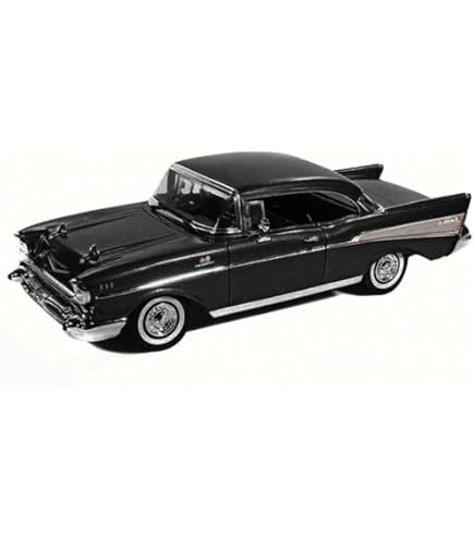 Amazon.com: 1957 Chevy Bel Air Hardtop Black with White Top and