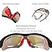 poshei Polarized Sports Sunglasses, P01 Outdoor Sun Glasses with 5 Interchangeable Lenses for Men Women Baseball Cycling Fishing Golf (Black&Red)