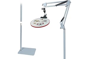 YUNHAN Embroidery Hoop Stand Lap-Rotate Cross Stitch Stand Hands Free Embroidery Stands for Hand Work,Hand Embroidery Stand Lap Suitable for Embroidery Frame Q Snap Frames (White)