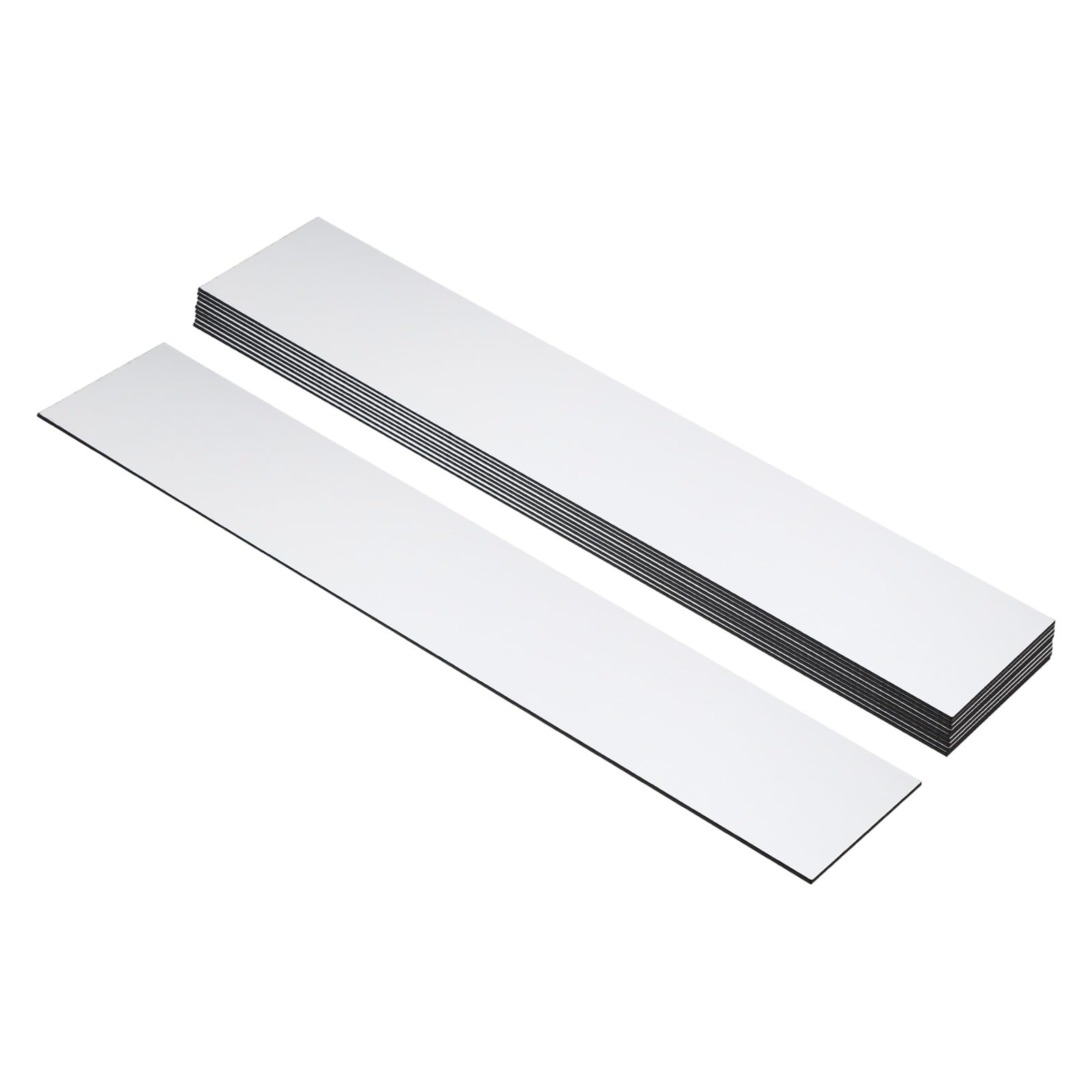 PATIKIL 10x2inch Blank Name Plates, 10Pcs Custom Engraved Name Plate Rectangle Laser Engraving Blanks for Personalized Office Desk DIY Painting Supplies, Brushed Silver, Black