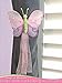 Butterfly Curtain Tiebacks Pink Purple Lavender Green Hailey Nylon Butterflies Pair Set Decorations Window Treatment Holdback Sheer Drapes Holder Drapery Tie Back Baby Nursery Bedroom Girl Room Home