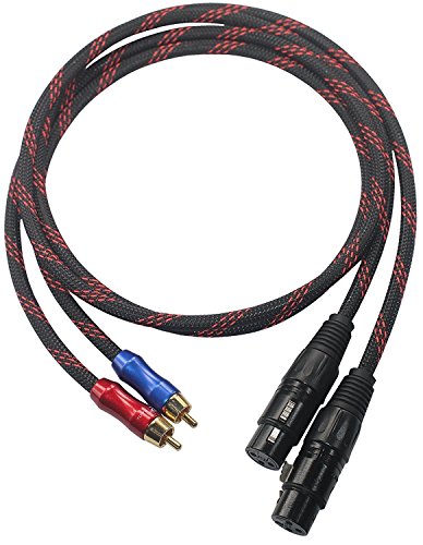 XLFM-RC1 HIFI cable 2 XLR Female to RCA Male Quality Cables 2XLR to 2RCA, Dual XLR Female to Dual RCA, 4N OFC Wire XLFM-RC1 (0.5M(1.6FT))