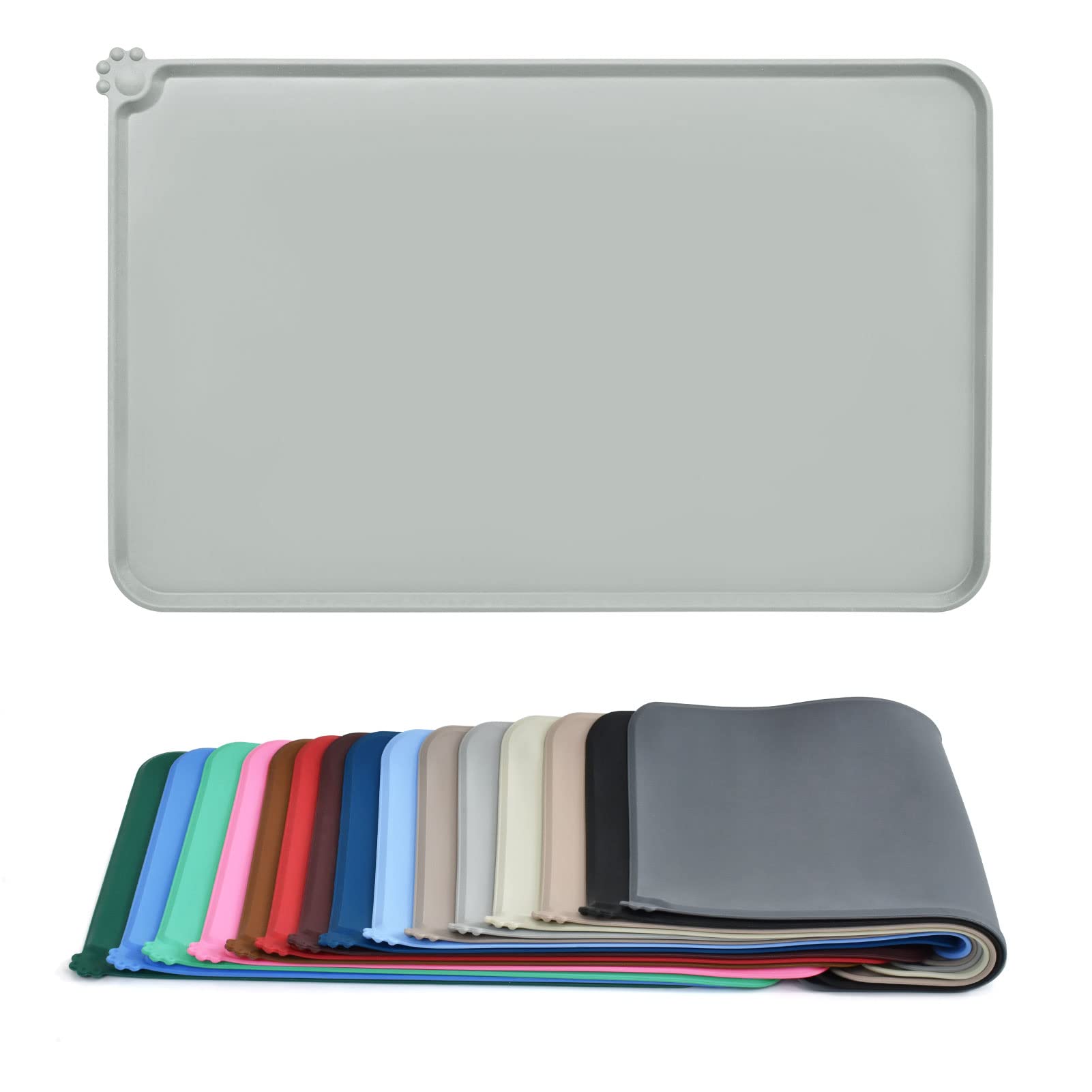 AUDWUD Silicone Waterproof Dog Cat Pet Feeding Mats,Anti Slip Pet Bowl Mats,Pet Feeding Mat — image 1