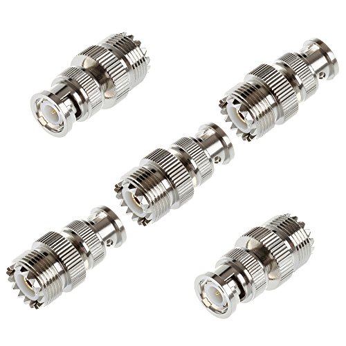 Yowming 5pcs BNC Male Plug to UHF Female SO239 SO239 Jack RF Coaxial Adapter Connector BNCJ